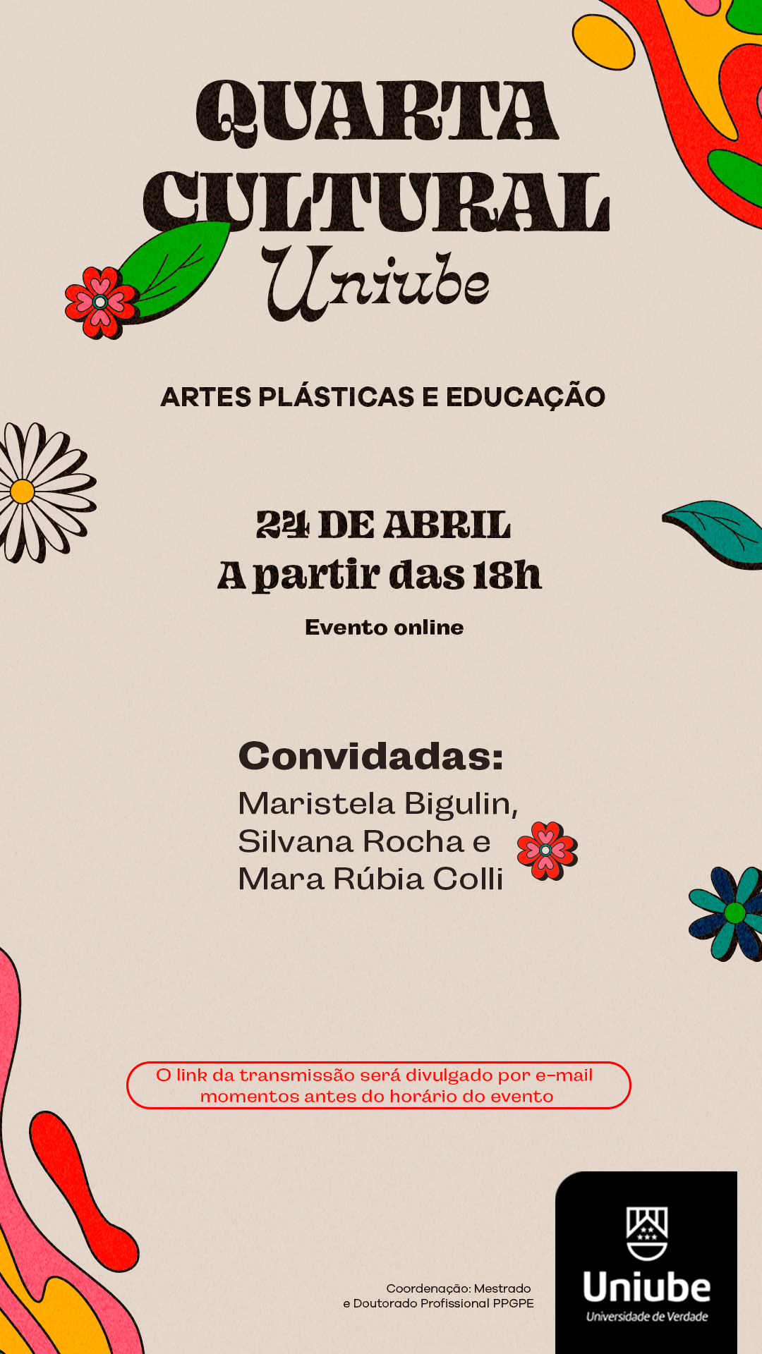 Foto de convite para evento sobre Artes Plásticas e Educação.